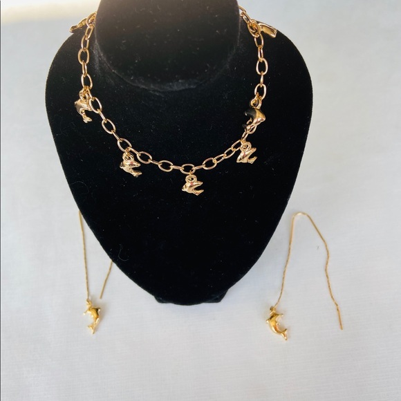 Jewelry - 18 k Brazilian gold layered bracelet and earring